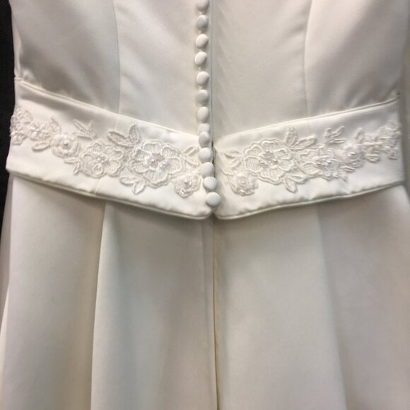 SAMPLE Bridgerton Vintage Wedding Dress, LONG SLEEVE Empire Waist Scoop Neck - Picture 12 of 12